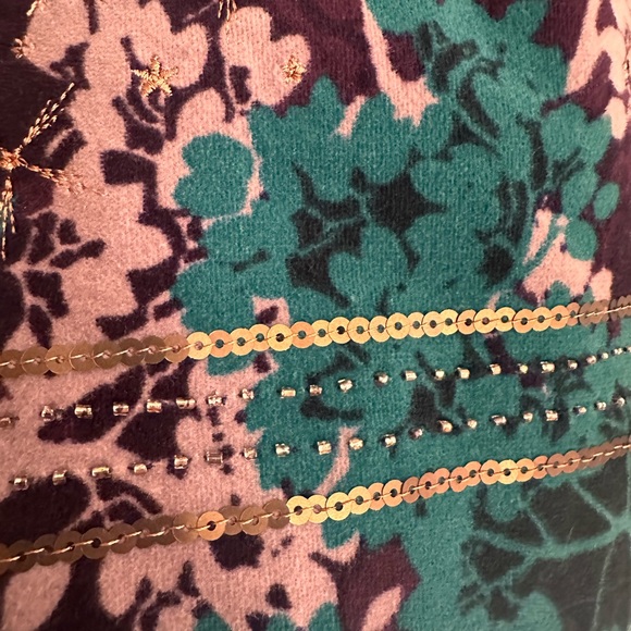 Uk White Stuff Velvet beaded skirt US 6 - Picture 2 of 9